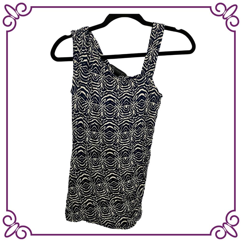 INC Black & White with Geometric Pattern Tank Bra Top XS